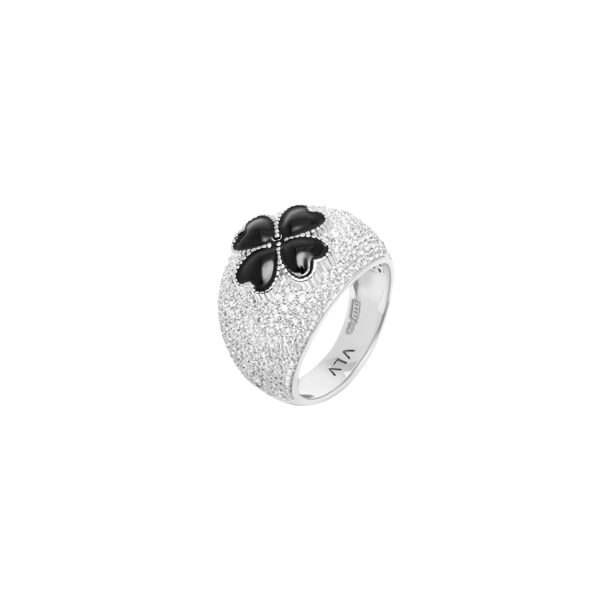Кольцо Crystal Clover Signet Ring – Silver VIVA LA VIKA