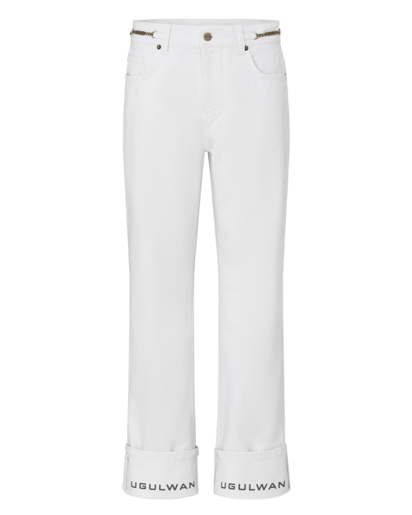ДЖИНСЫ WHITE JEANS LOGO UGULWAN