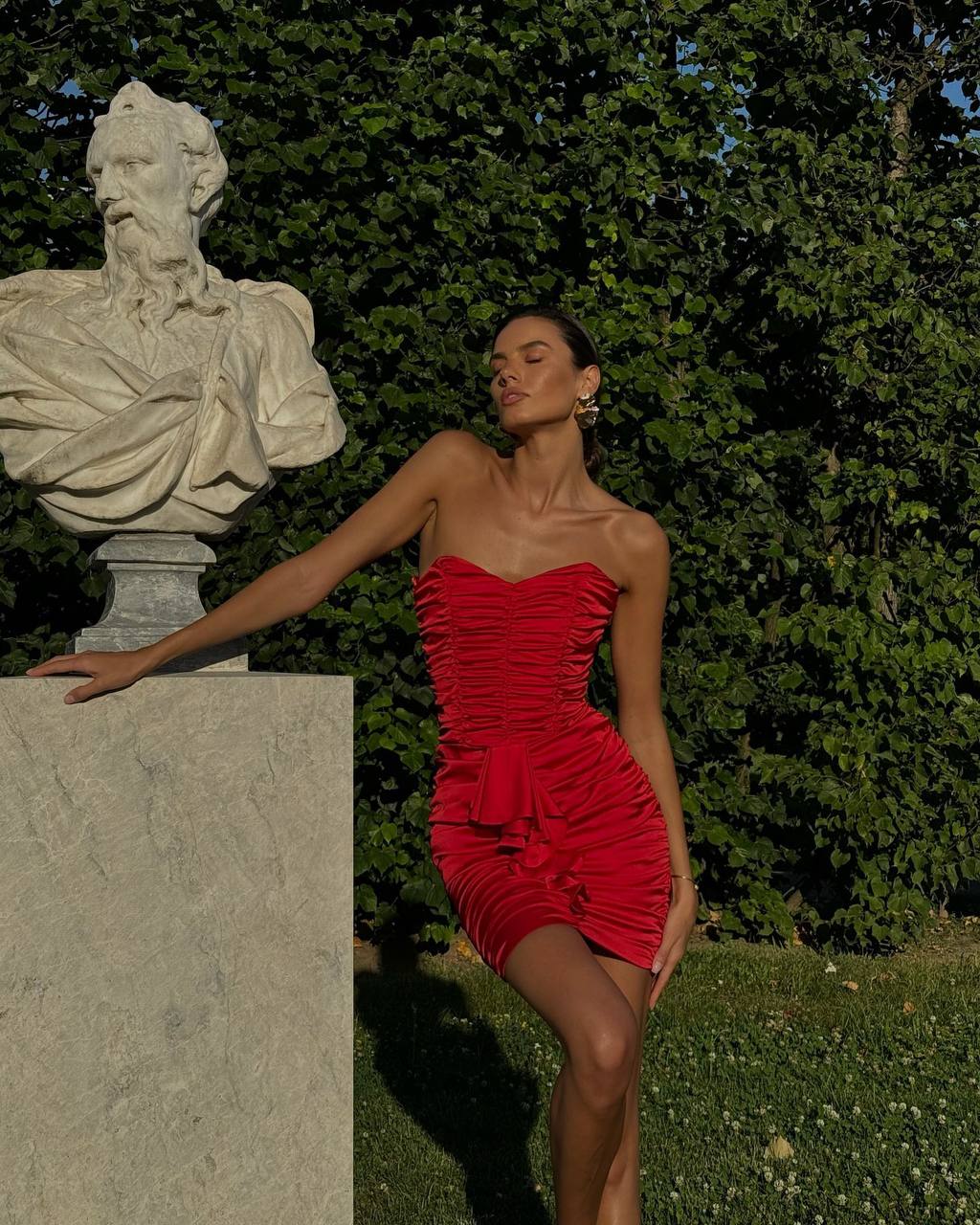 Корсетное платье мини с воланом SO BRIGHT