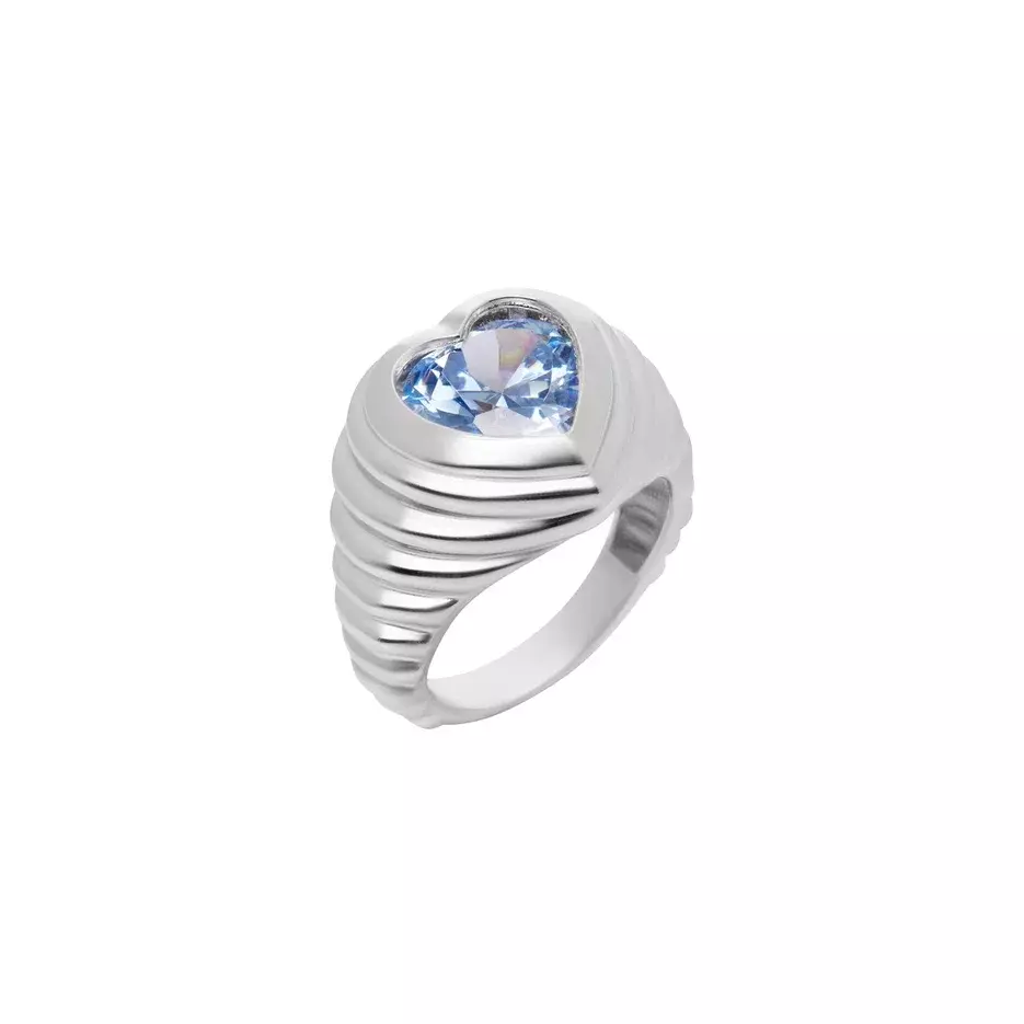 Кольцо Silver Shiny Heart Ring - Azure VIVA LA VIKA